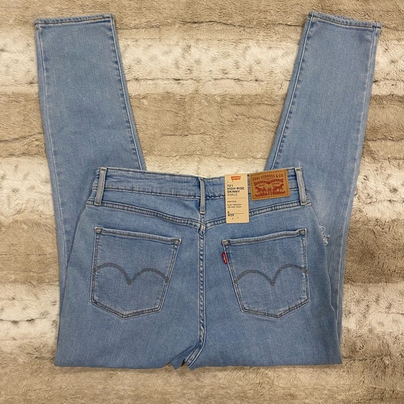 NWT💖 Levi's Jeans 721 High Rise Ankle Skinny Distressed Light Wash Size W29 - Picture 5 of 12